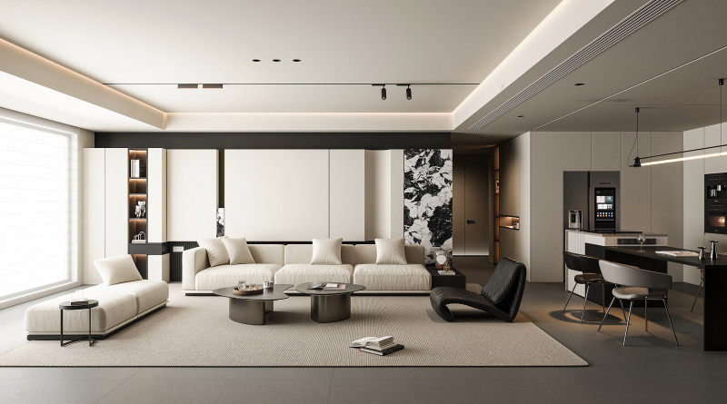 Modern living room 3D 모델 .c4d .max .obj .3ds .fbx .stl .blend 