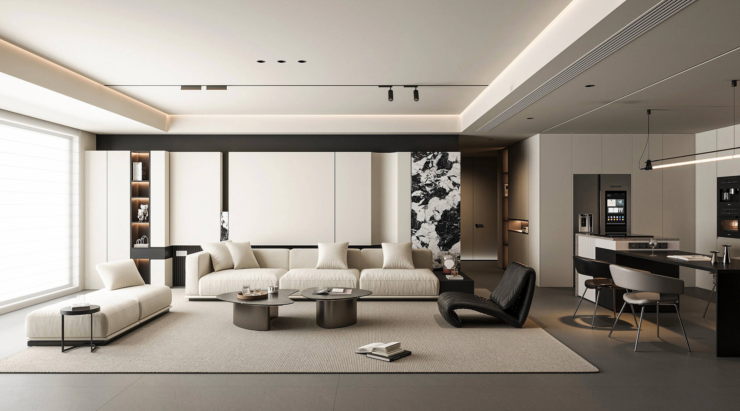 Modern living room 3D Model .c4d .max .obj .3ds .fbx .stl .blend 