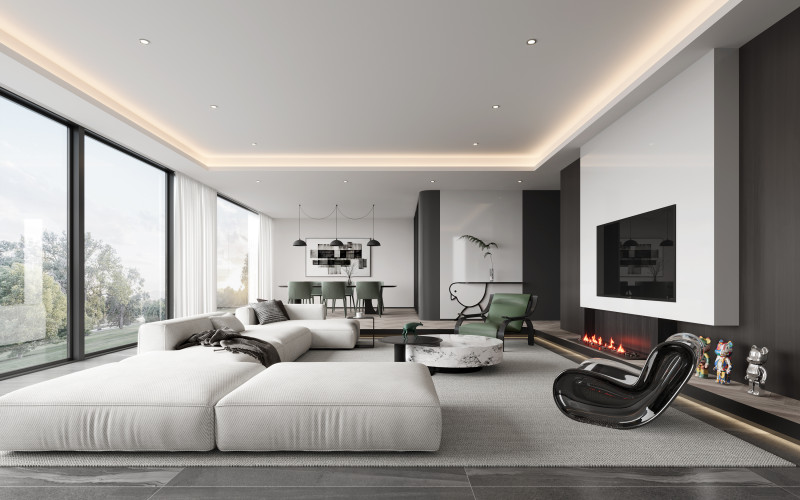 Modern living room 3D Модель .c4d .max .obj .3ds .fbx .stl .blend