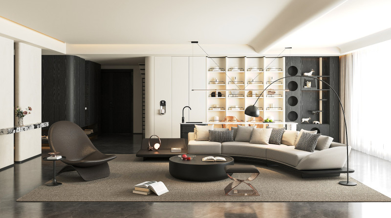 Modern living room 3D 모델 .c4d .max .obj .3ds .fbx .stl .blend 