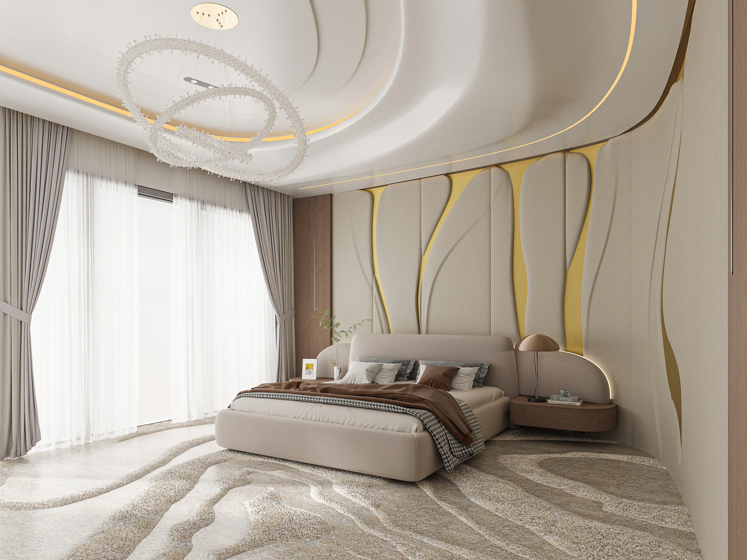 Modern bedroom 3D Model .c4d .max .obj .3ds .fbx .stl .blend