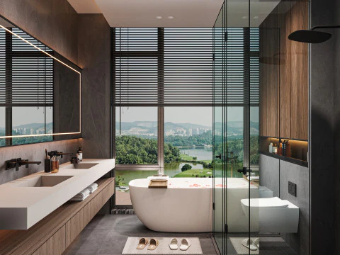 현대적인 욕실 3D 모델