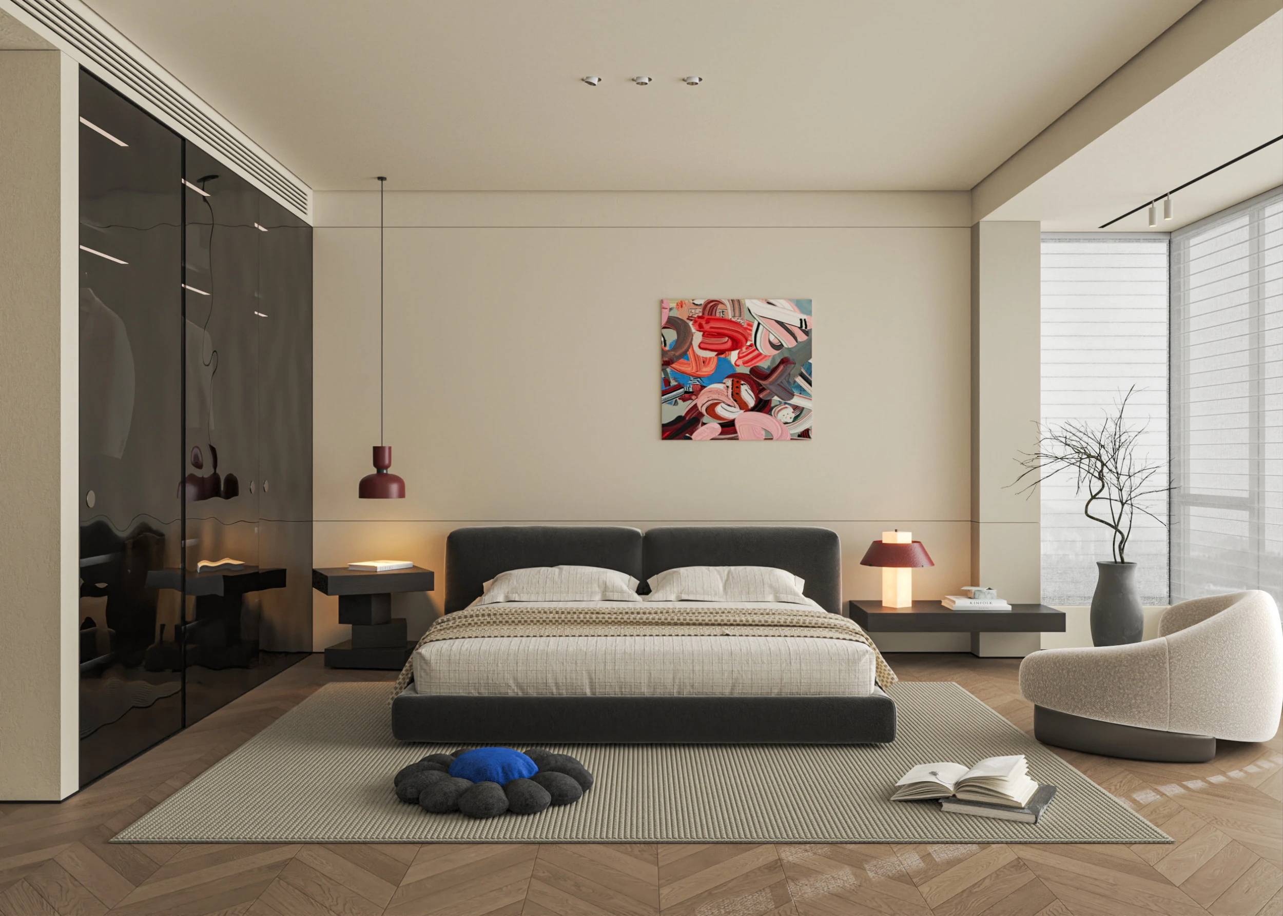 Modern bedroom 3D Model .c4d .max .obj .3ds .fbx .stl .blend 