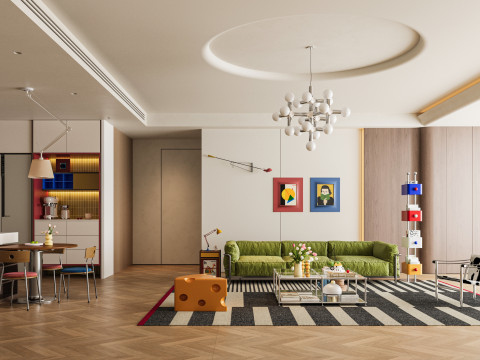 Modern living room 3D मॉडल