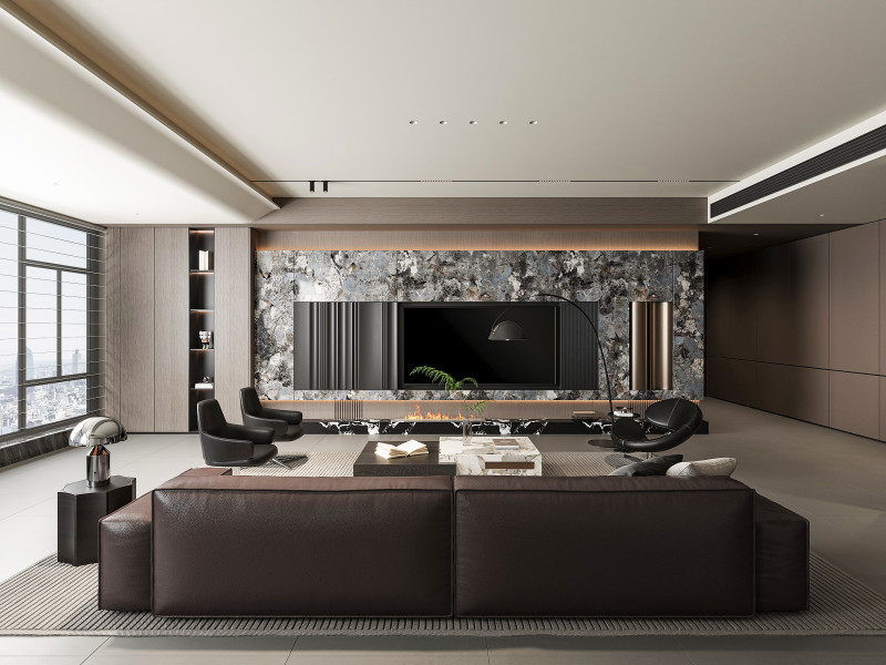 Modern living room 3D Model .c4d .max .obj .3ds .fbx .stl .blend 