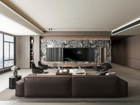 モダンなリビングルーム 3Dモデル