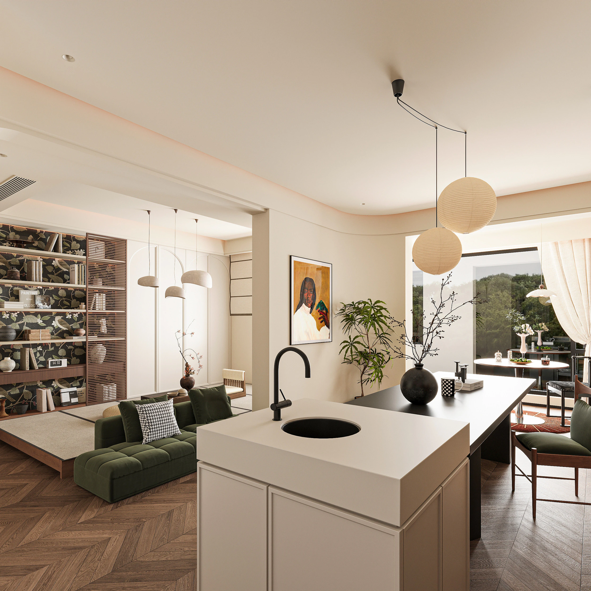 Modern living room 3D Model .c4d .max .obj .3ds .fbx .stl .blend 