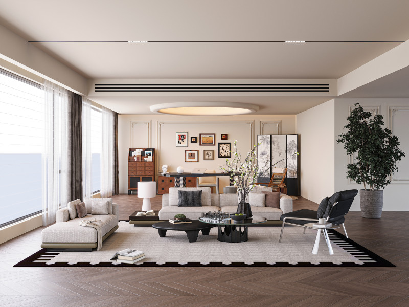 Modern living room 3D Model .c4d .max .obj .3ds .fbx .stl .blend