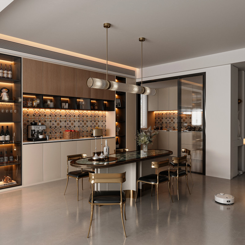 Modern dining room Modello 3D .c4d .max .obj .3ds .fbx .stl .blend 