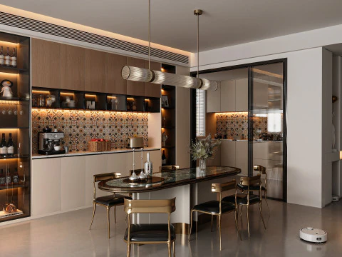 Modern dining room 3D Model