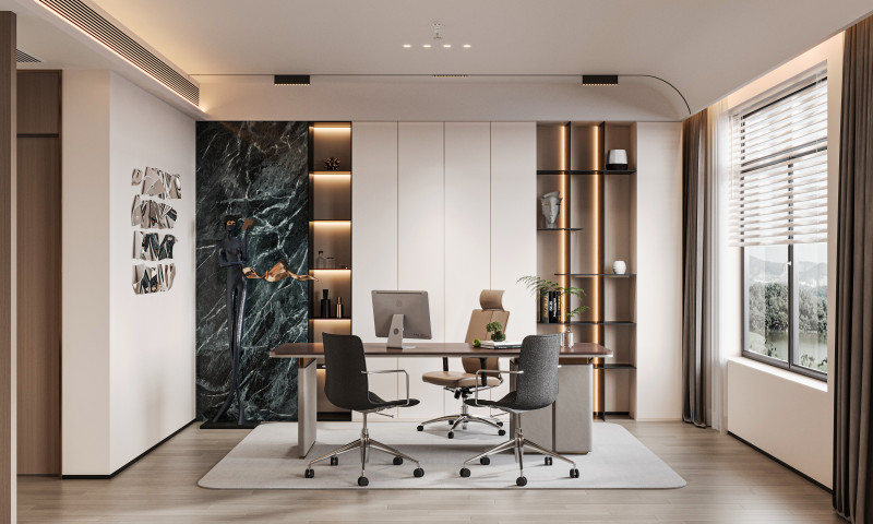 Modern office Model 3D .c4d .max .obj .3ds .fbx .stl .blend 
