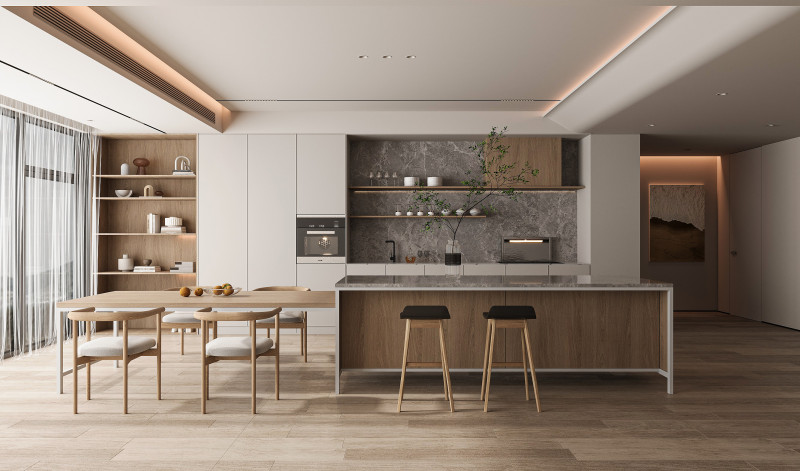 Modern dining room 3D Model .c4d .max .obj .3ds .fbx .stl .blend 