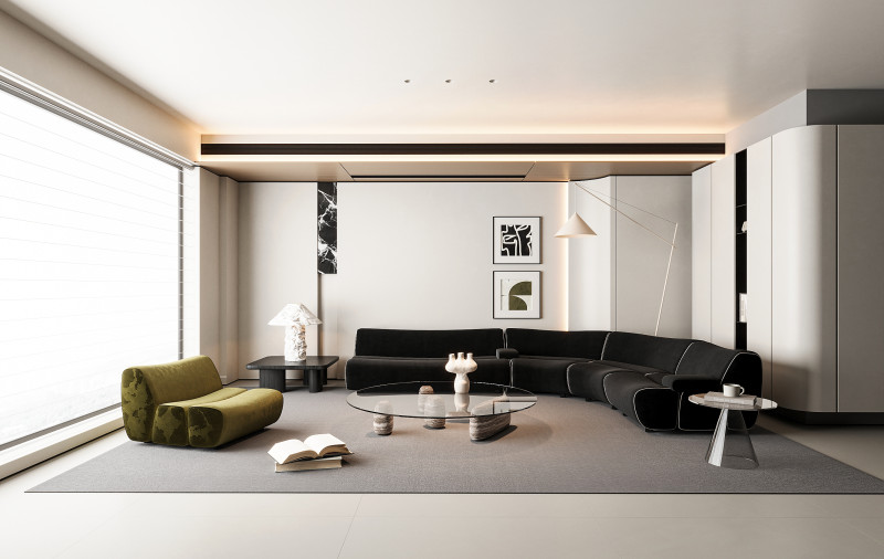 Modern living room 3D Model .c4d .max .obj .3ds .fbx .stl .blend