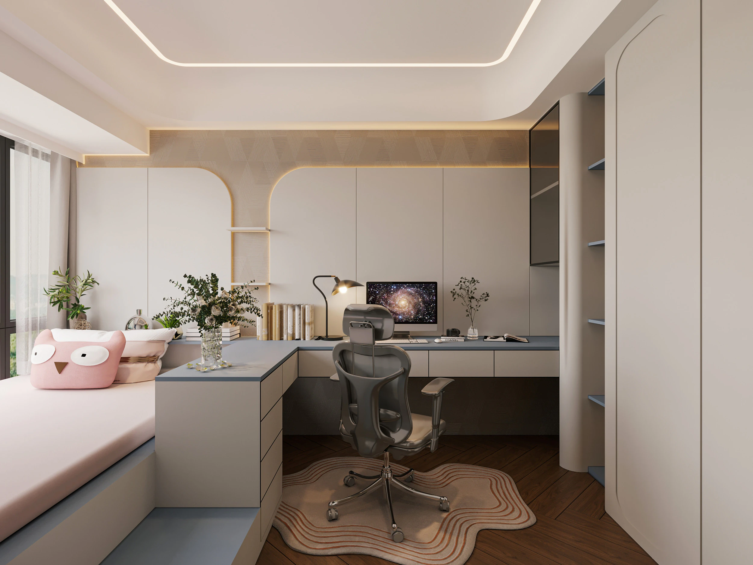 Modern bedroom 3D Model .c4d .max .obj .3ds .fbx .stl .blend 