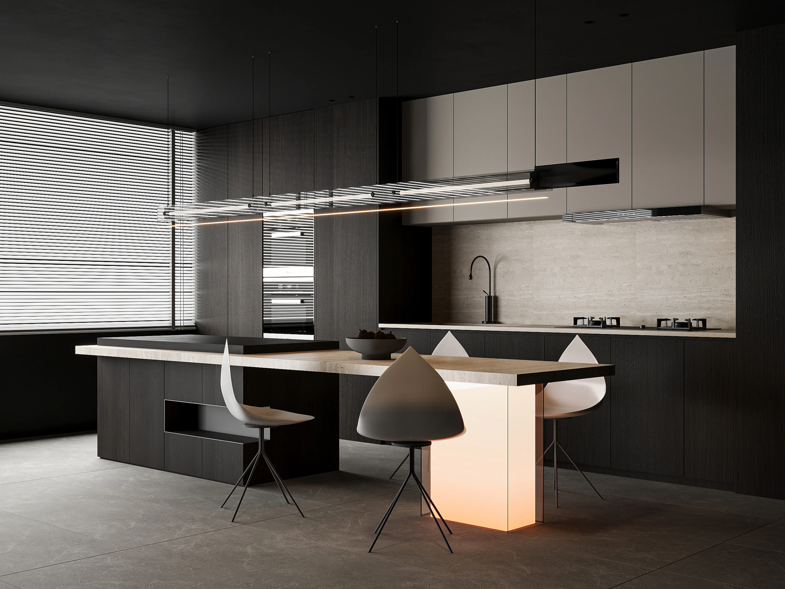 Modern dining room 3D Model .c4d .max .obj .3ds .fbx .stl .blend 
