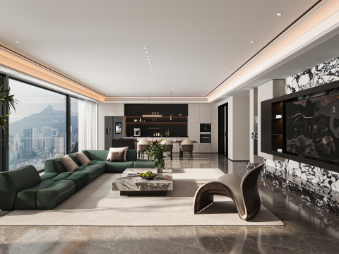 Modern living room 3D मॉडल