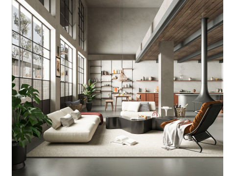 Modern living room 3D Modell