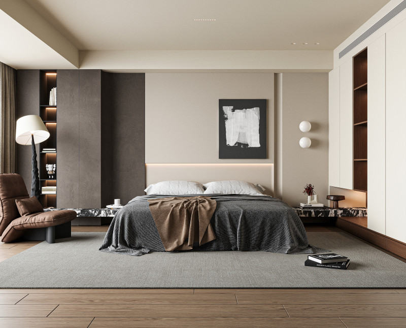 Modern bedroom Model 3D .c4d .max .obj .3ds .fbx .stl .blend