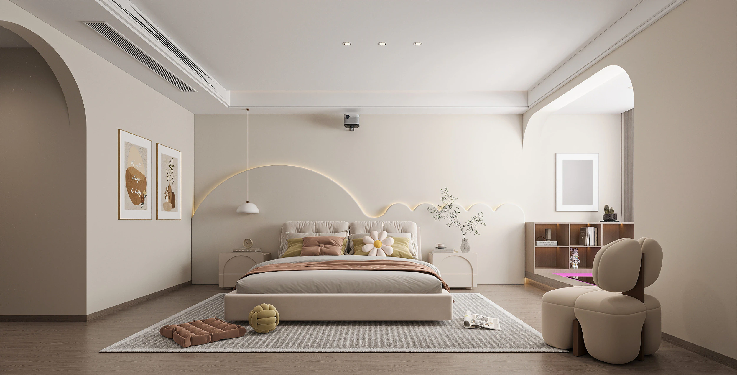 Modern bedroom 3D Model .c4d .max .obj .3ds .fbx .stl .blend 