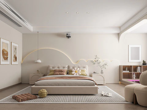 현대적인 침실 3D 모델