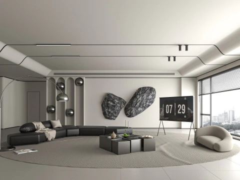 현대적인 거실 3D 모델