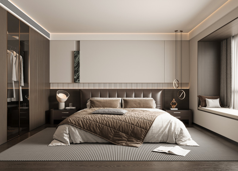 Modern bedroom 3D मॉडल .c4d .max .obj .3ds .fbx .stl .blend