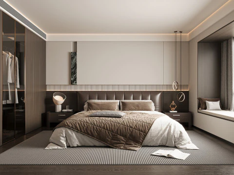 현대적인 침실 3D 모델