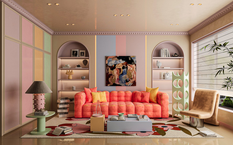 Modern living room Model 3D .c4d .max .obj .3ds .fbx .stl .blend