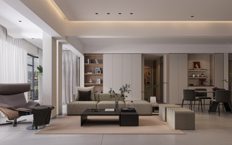 Modern living room 3D Model .c4d .max .obj .3ds .fbx .stl .blend 