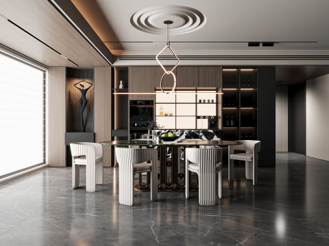 Modern dining room Model 3D