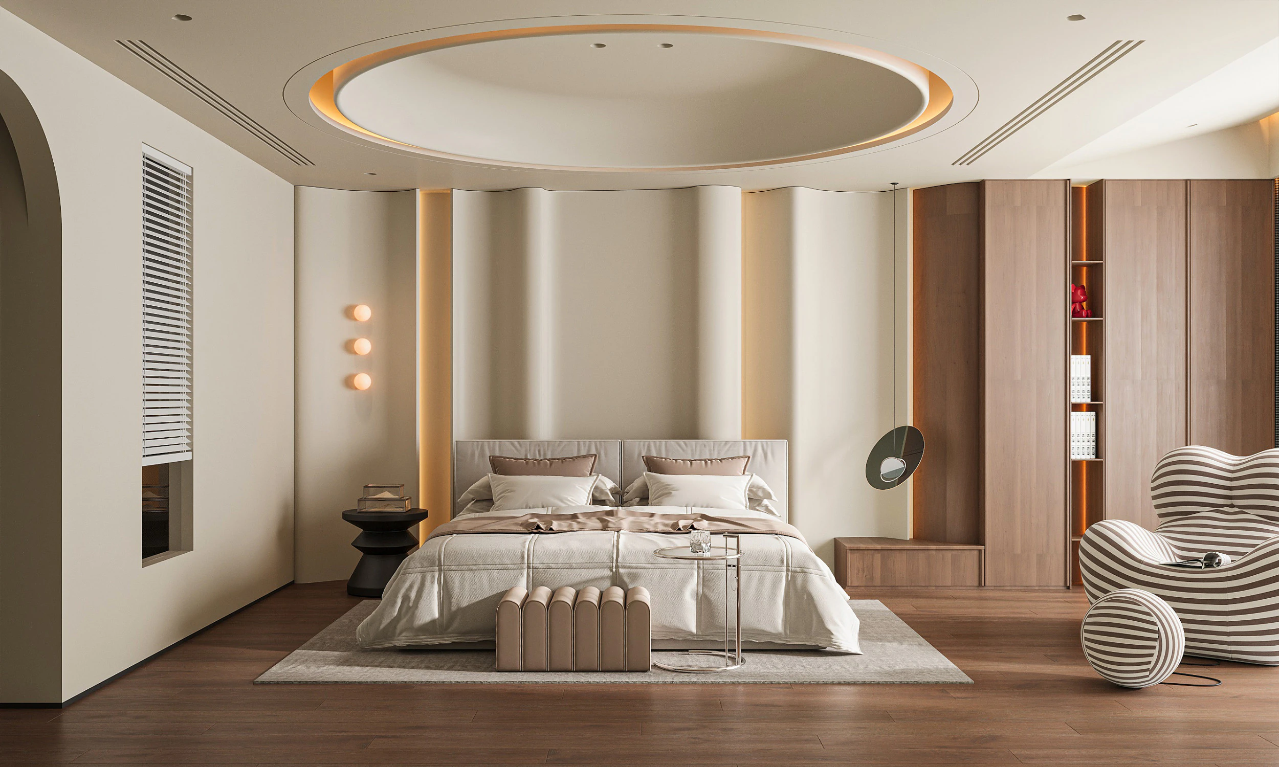 Modern bedroom 3D Model .c4d .max .obj .3ds .fbx .stl .blend 