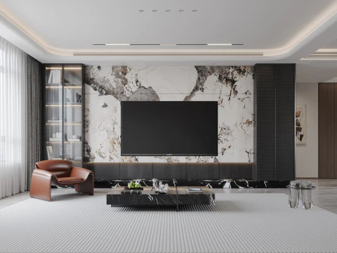 Сучасна вітальня 3D Модель