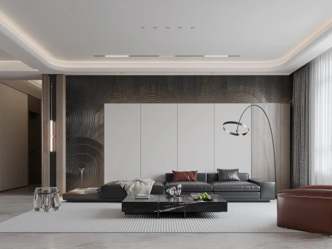 현대적인 거실 3D 모델