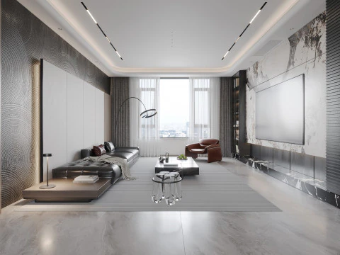 현대적인 거실 3D 모델