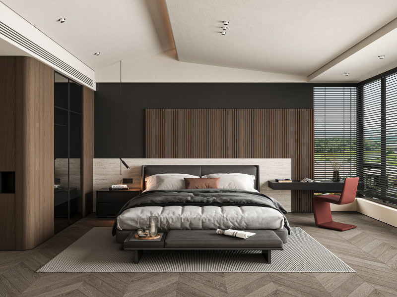 Modern bedroom 3D Modell .c4d .max .obj .3ds .fbx .stl .blend 