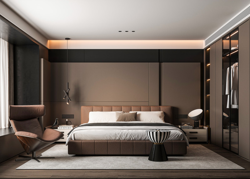 Modern bedroom 3D Модель .c4d .max .obj .3ds .fbx .stl .blend