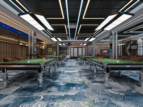 Modern billiard hall 3D Model