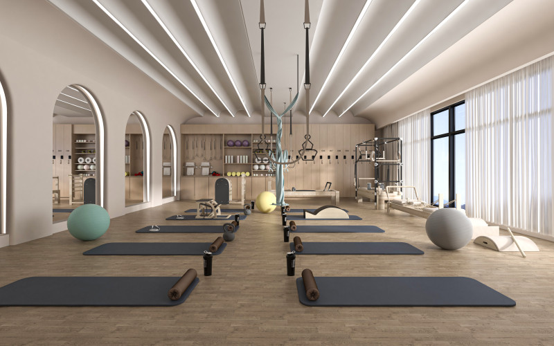 Modern yoga studio Modello 3D .c4d .max .obj .3ds .fbx .stl .blend 