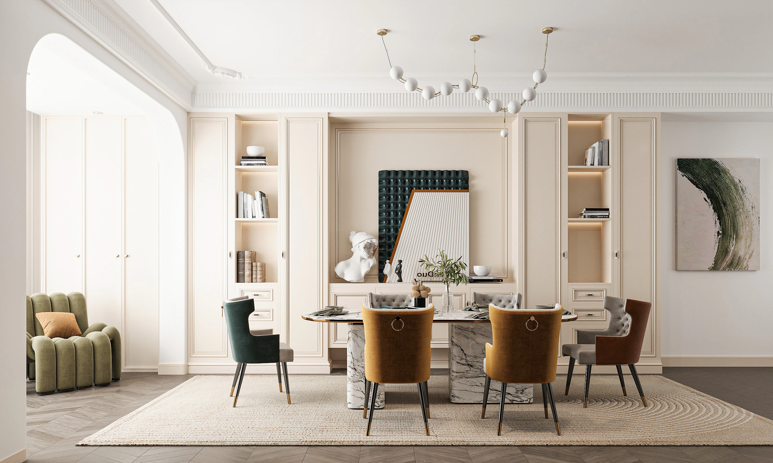 Modern dining room 3D Model .c4d .max .obj .3ds .fbx .stl .blend 