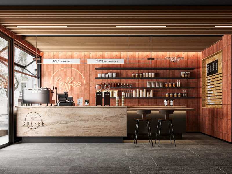 Modern coffee 3D Model .c4d .max .obj .3ds .fbx .stl .blend