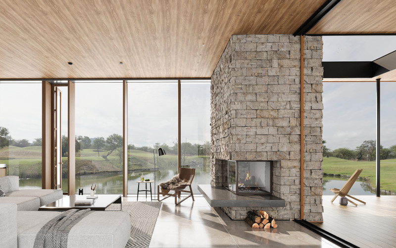 Современная гостиная 3D Модель .c4d .max .obj .3ds .fbx .stl .blend 