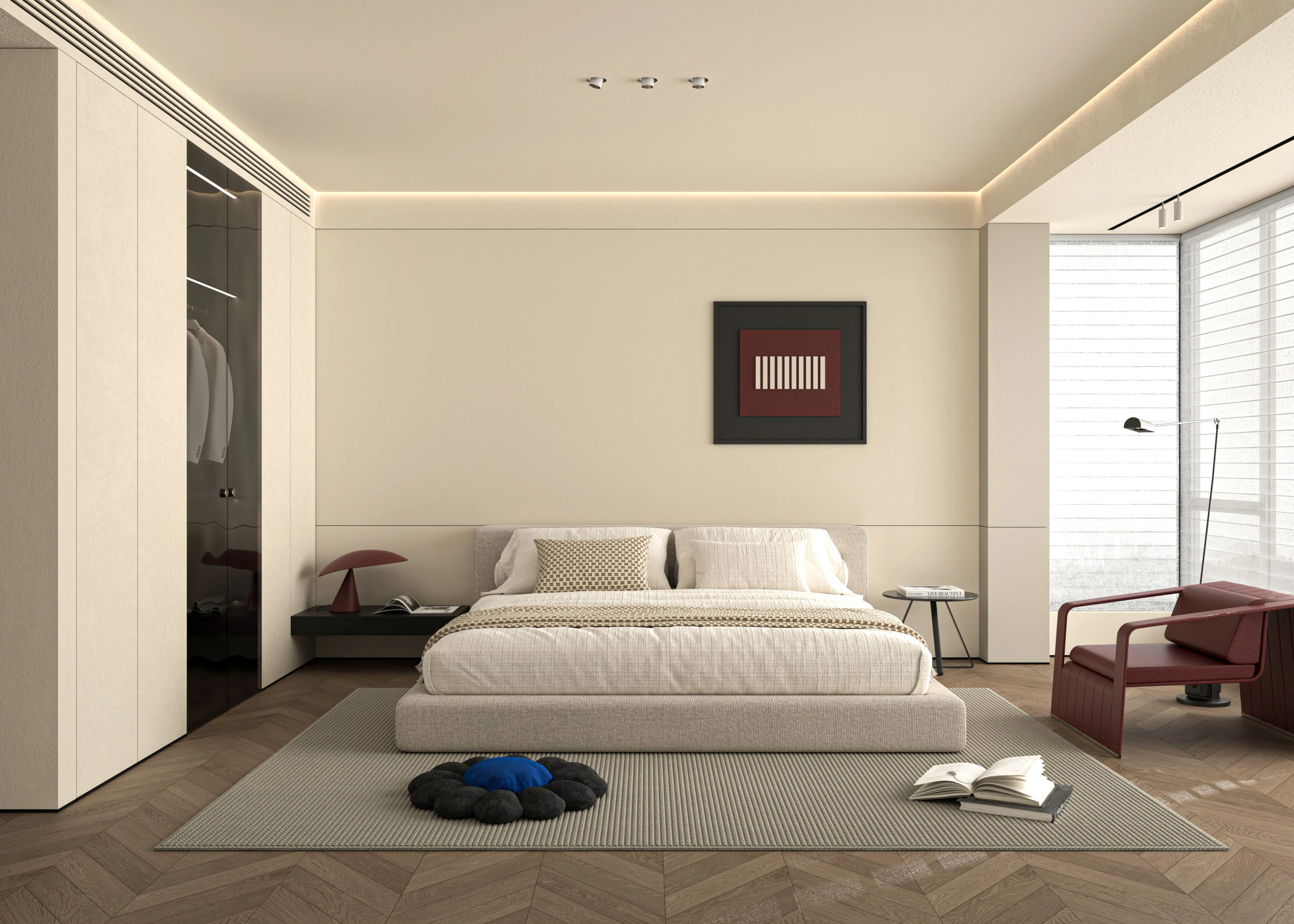 Nowoczesna sypialnia Model 3D .c4d .max .obj .3ds .fbx .stl .blend 
