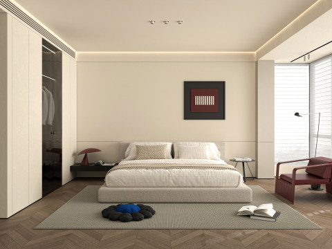 Modern bedroom 3D Modell
