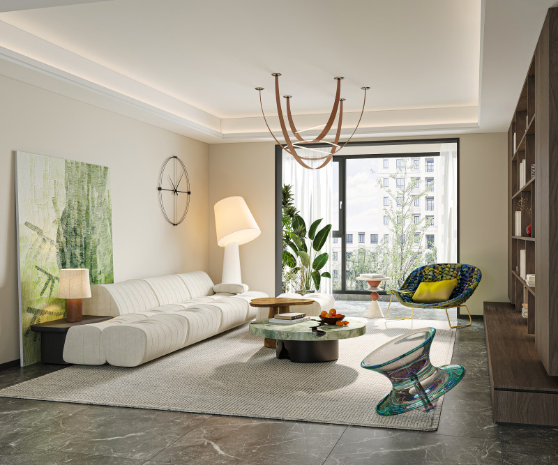 Modern living room 3D Model .c4d .max .obj .3ds .fbx .stl .blend 