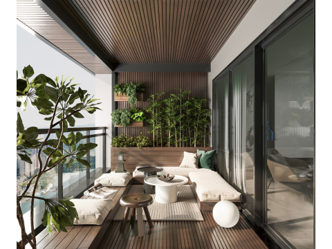 Modern balcony Modello 3D
