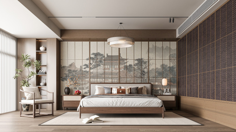 Modern bedroom 3D Model .c4d .max .obj .3ds .fbx .stl .blend
