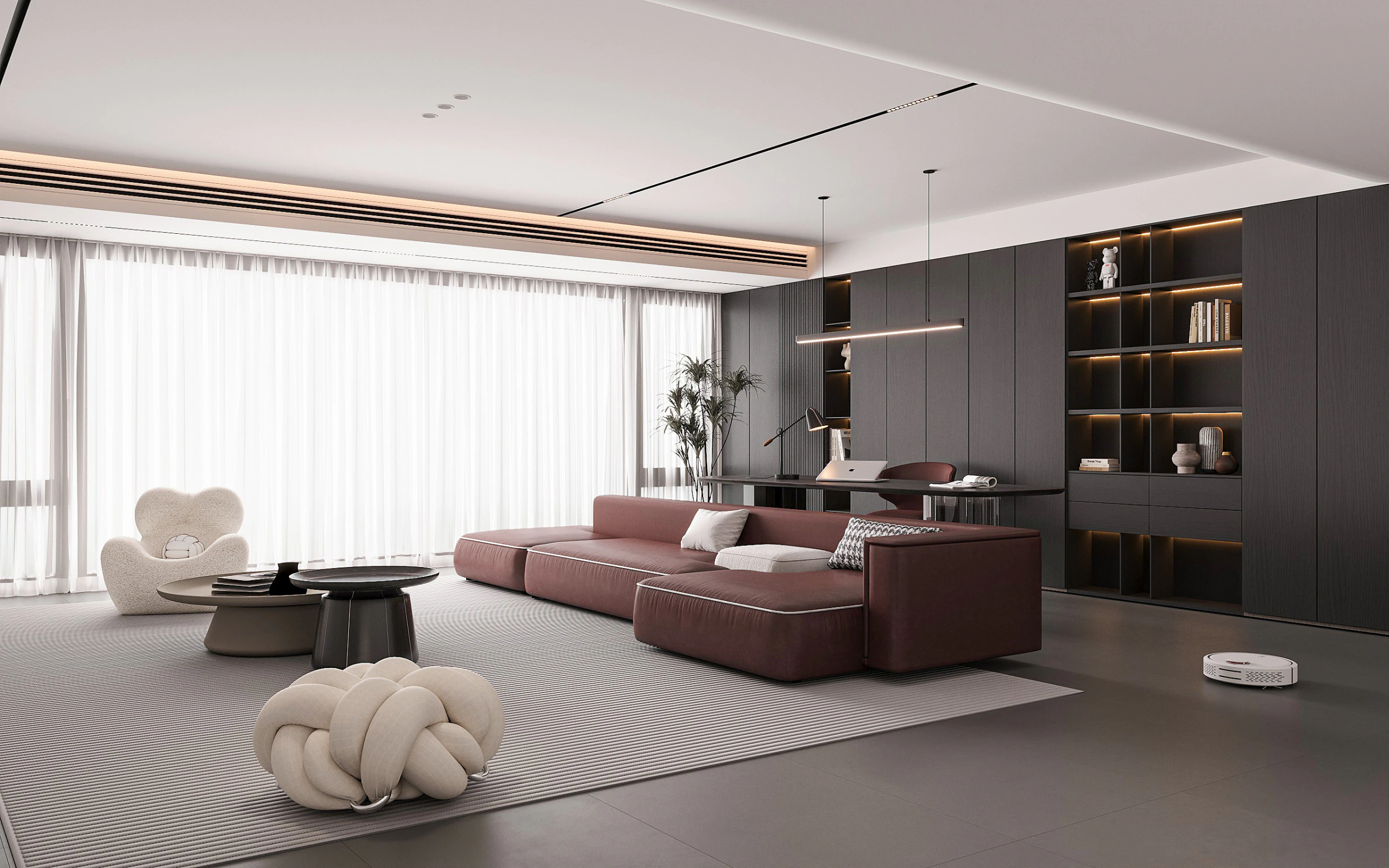 Modern living room 3D Model .c4d .max .obj .3ds .fbx .stl .blend 