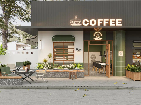 Caff&egrave; moderno Modello 3D