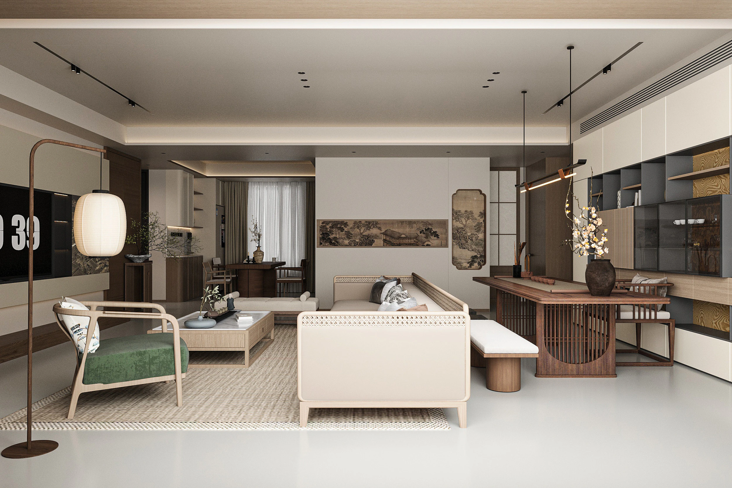 Modern living room 3D Model .c4d .max .obj .3ds .fbx .stl .blend