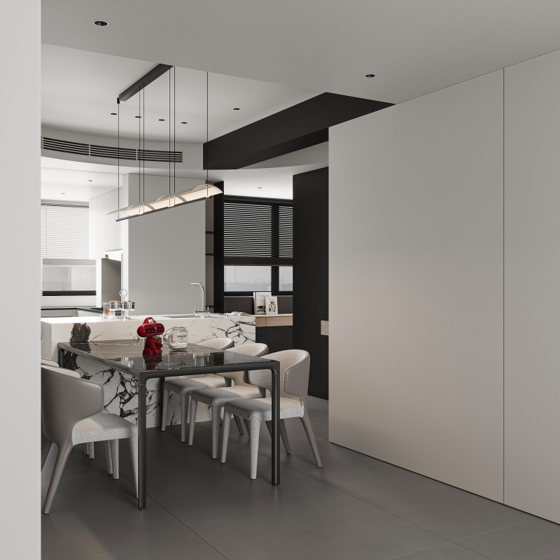 Modern dining room 3D Модель .c4d .max .obj .3ds .fbx .stl .blend